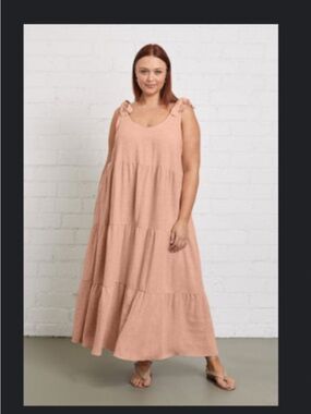 Rachel Pally LINEN ADELAIDE DRESS - PLUS SIZE in Dusty Rose